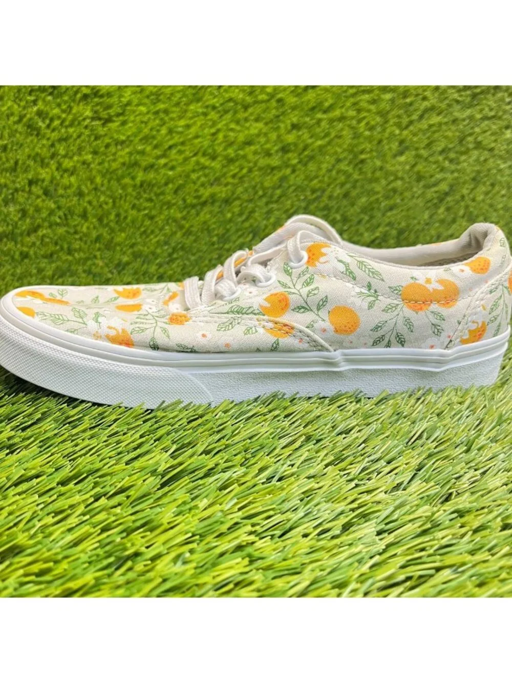 Vans Doheny Floral Womens Size 7 White Green Athletic Skateboard Shoes Sneakers